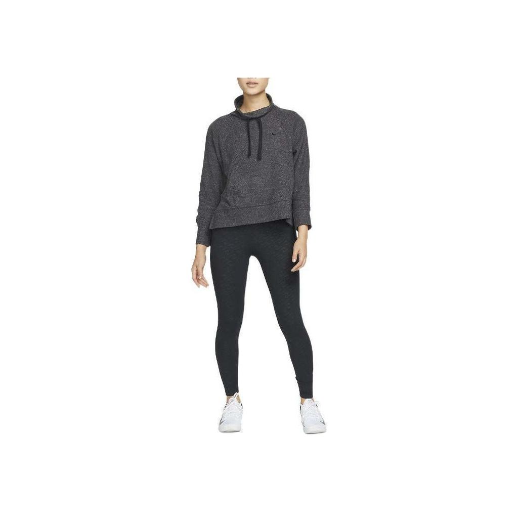 Nike Felpa Sportiva Casual con Collo a Cappuccio Therma-Fit a Maniche Lunghe Donna Top Nero DD6477-032