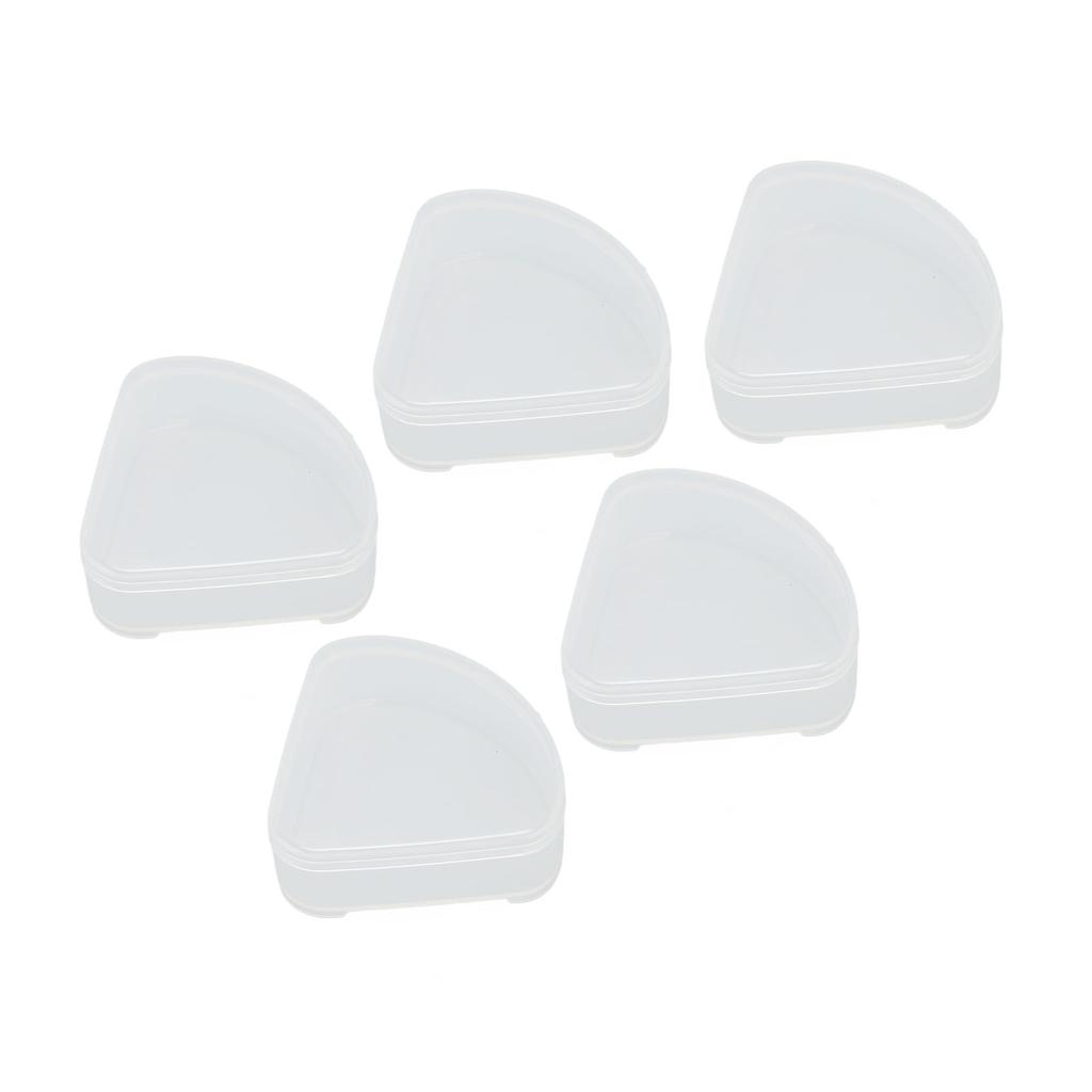 5pcs Powder Puff Storage Box Portable Transparent Triangle Makeup Puff Container Case for Bead Capsu