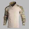 Men Combat T-shirt Camouflage Stand Collar Slim Long Sleeve Autumn Shirt for Outdoor