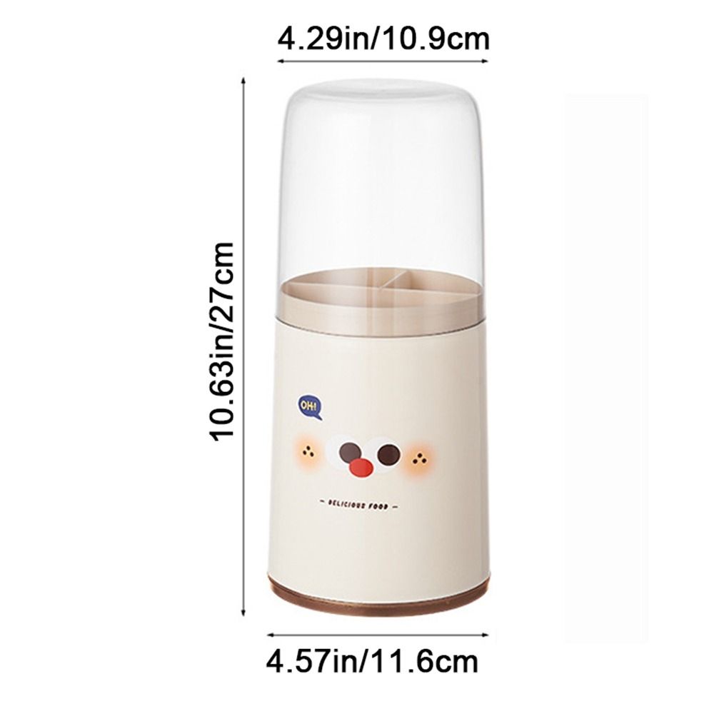 

Plastic Round Cutlery Storage Organizer Detachable Utensil Holder Chopstick Cage for Home кофейный/бежевый