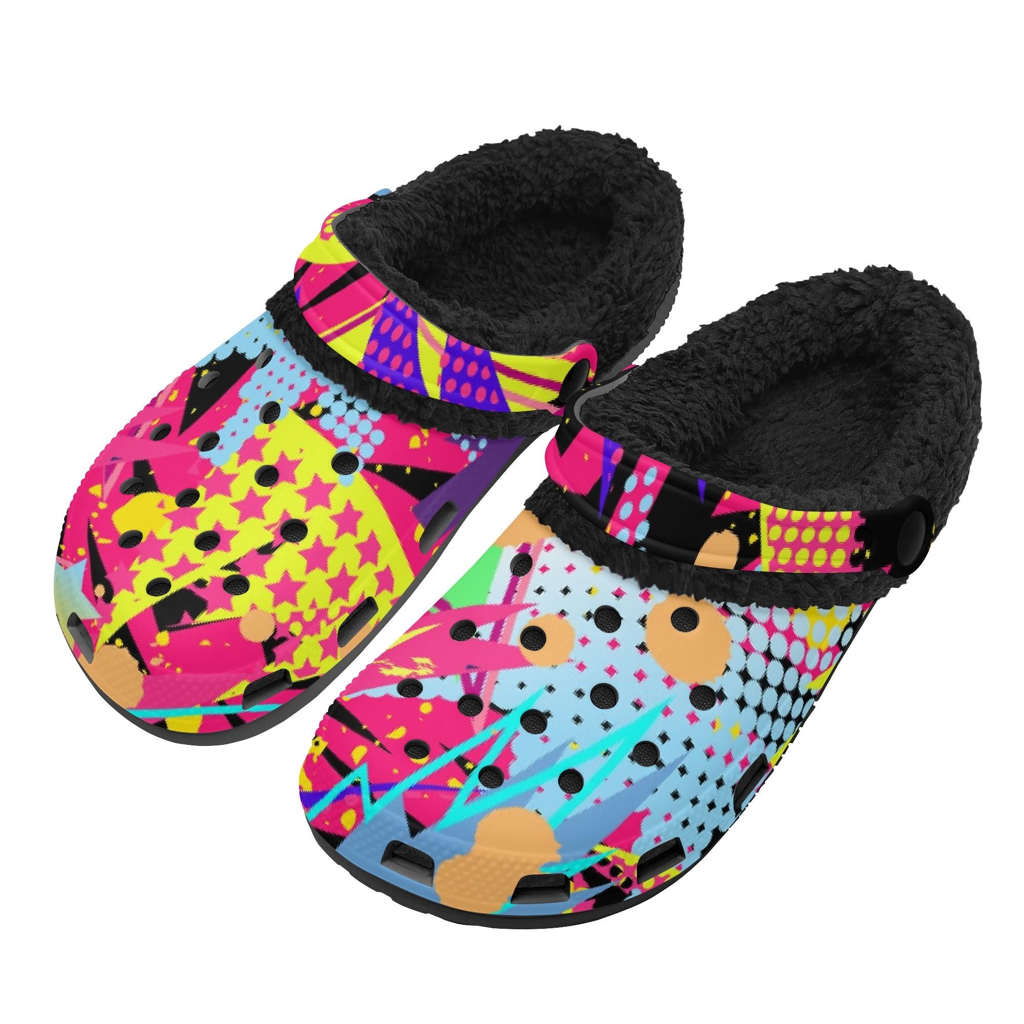 

1 Pair Warm EVA Plush Lined Clogs For Men Women Cozy Slip On Winter Comfort Shoes Lightweight Indoor Outdoor Wear 48 чорний