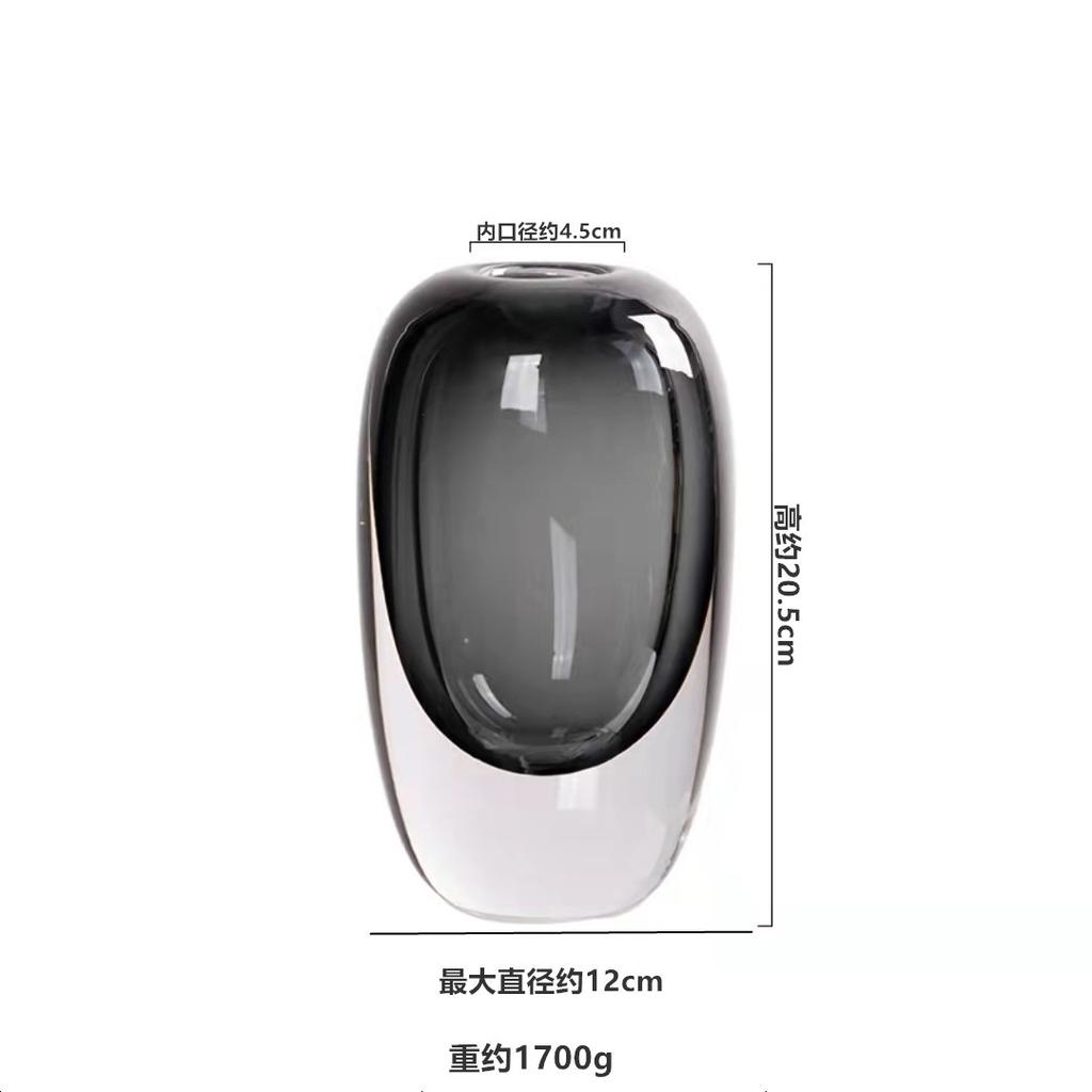 Gray/amber Crystal Vase Flower Pots Decorative Flowers Arrangement Desk Decoration Hydroponics Glass Vases Modern Home Decor