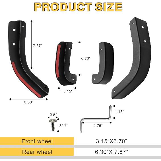 Mud Flap Delete For -2025 Chevy Silverado 1500-13002 Mud Guards Compatible With Chevrolet Silverado 1500 Accessories Front & Rear Mudflap Replacement