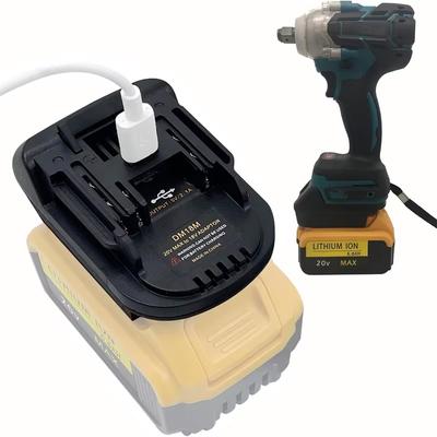 DM18M Battery Adapter For Milwaukee/Dewalt To for Makita 18V BL1830 BL1850 Battery Power Tools with USB Charging Adapter