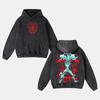 Anime Tengen Toppa Gurren Lagann Kamina Print Hooded Men Hoodies Vintage Washed Sweatshirt Cotton Pullover Harajuku Streetwear