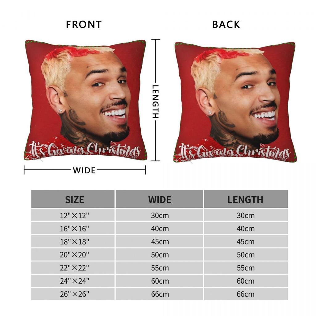Chris Brown Breezy Bowl Xx Tour Chrismas Pillow Case Cushion Cover Soft Pillow Cover Vintage Pillowcases For Car Home Decorative