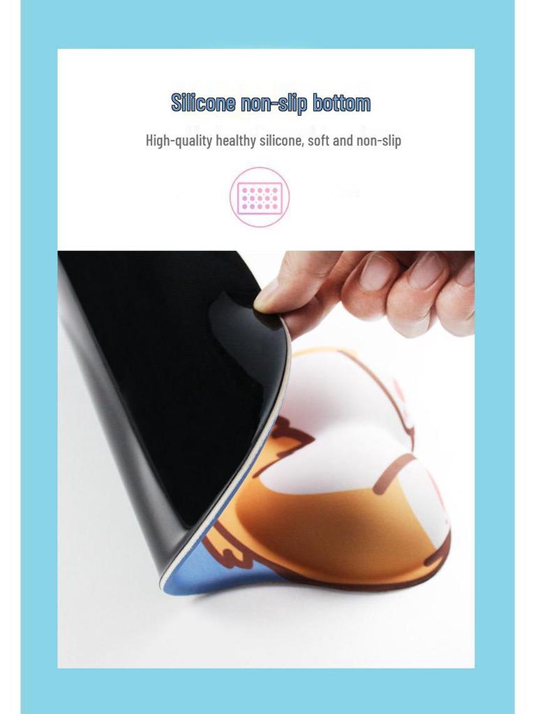Cartoon Cute Girl 3D Silicone Mouse Pad with Wrist Rest for Office & Esports