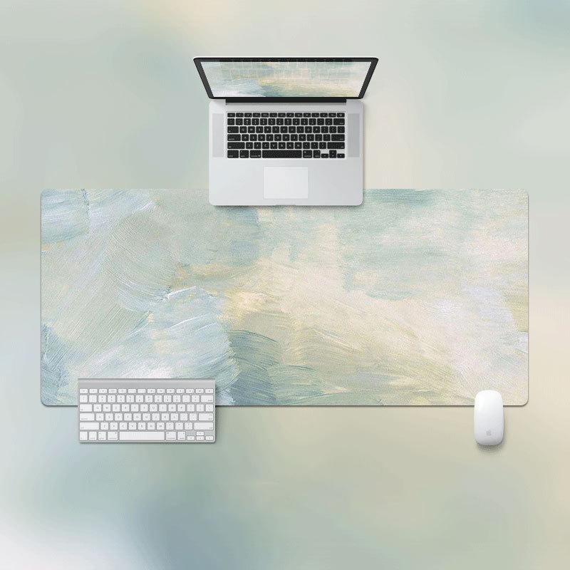 Ins Mouse Pad Oversized Lock Edge Laptop Keyboard Student E-sports Desk Pad Simple Artistic Oil Painting Offices Accessories