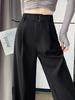 Pantalon large taille haute pour femme - Collection Printemps/Été 2026, Jambe droite amincissante pour silhouettes petites