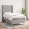 Maison Exclusive - Bed Slatted Base and Mattress Light Grey 90x190 Cm Fabric