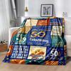 Happy 50th Birthday Quotes Blanket Comfortable Perfect for Livingroom Office Chair Bed All-Season Use Modern Style Best Holiday Gift for Friends Famil