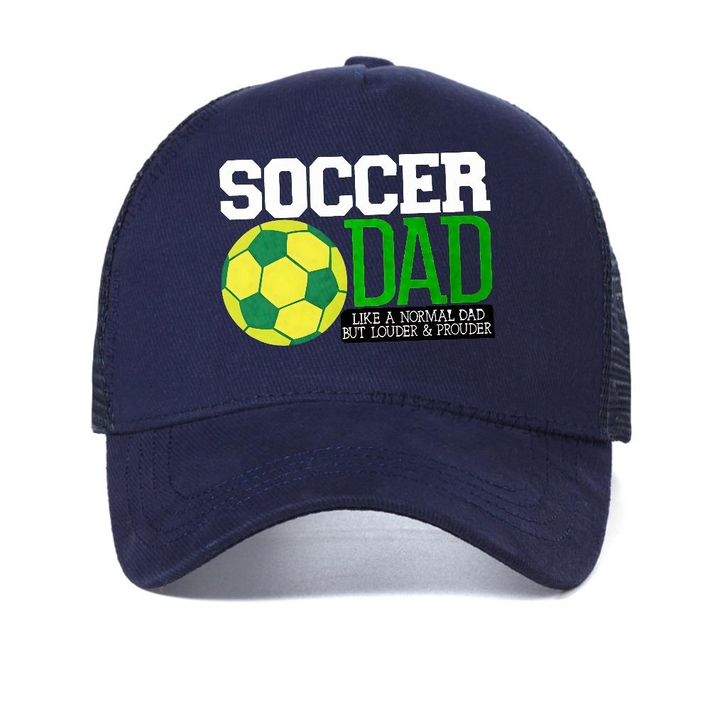 

soccer dad print baseball cap Summer Fashion Casual Mens Breathable Football caps outdoor adjustable mesh cool Trucker hat Adjustable темно-синього кольору