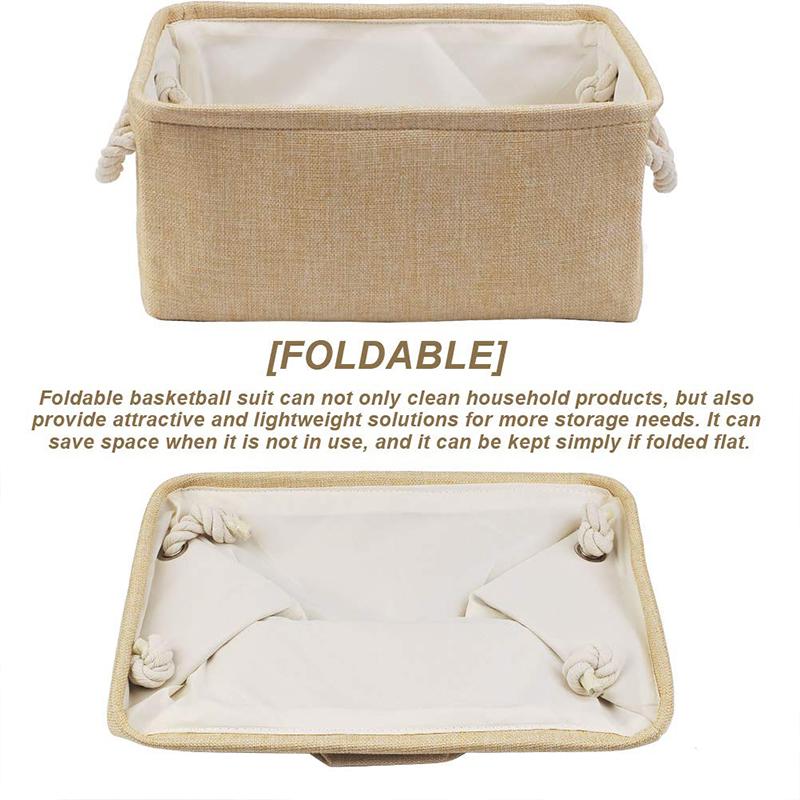 Fabric Storage Basket Home Clothes Toys Sundries Storage Box Foldable Canvas Open Storage Case With Handle Home Organization