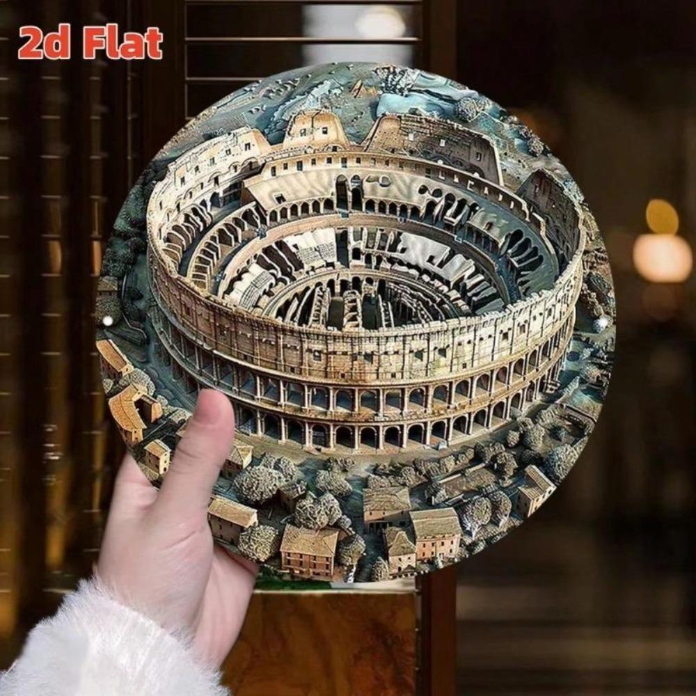 Iron Wall Art 3D Colosseum Metal Sign Roman Empire Home Decor