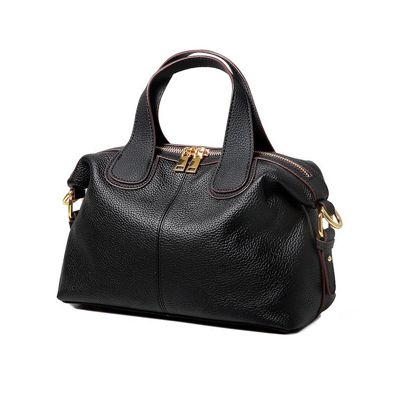 Boston Retro Cowhide Crossbody Bag: High-End, Versatile Handbag with Niche Design