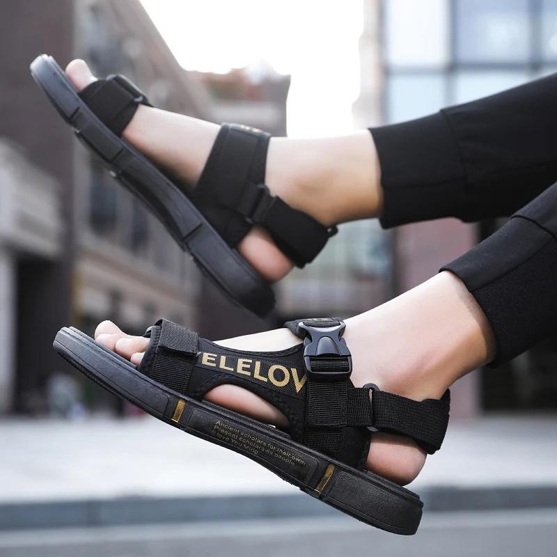 Men Sandals Soft Comfortable Non-Slip Men Shoes High Quality Woven Beach Sandals Mens Gladiator Sandals Summer Casual Flat Shoes