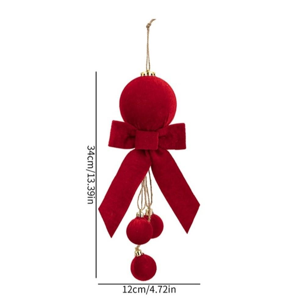 Pendant Christmas Bowknot Ball Pendant Velvet Bow Xmas Ornaments Christmas Hanging Festival Party