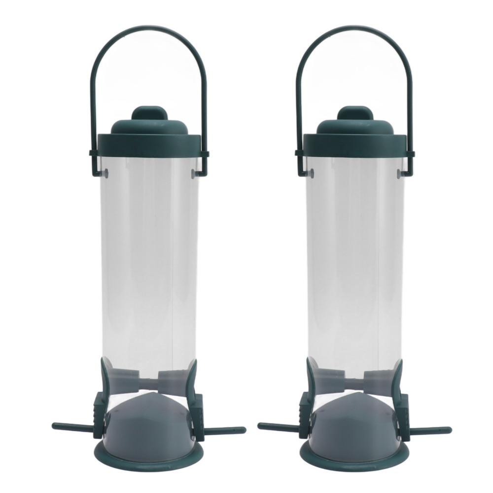 2 Sets Durable Hanging Finch Feeder Transparent Hanging Bird Feeder Wild Bird Feeder Backyard
