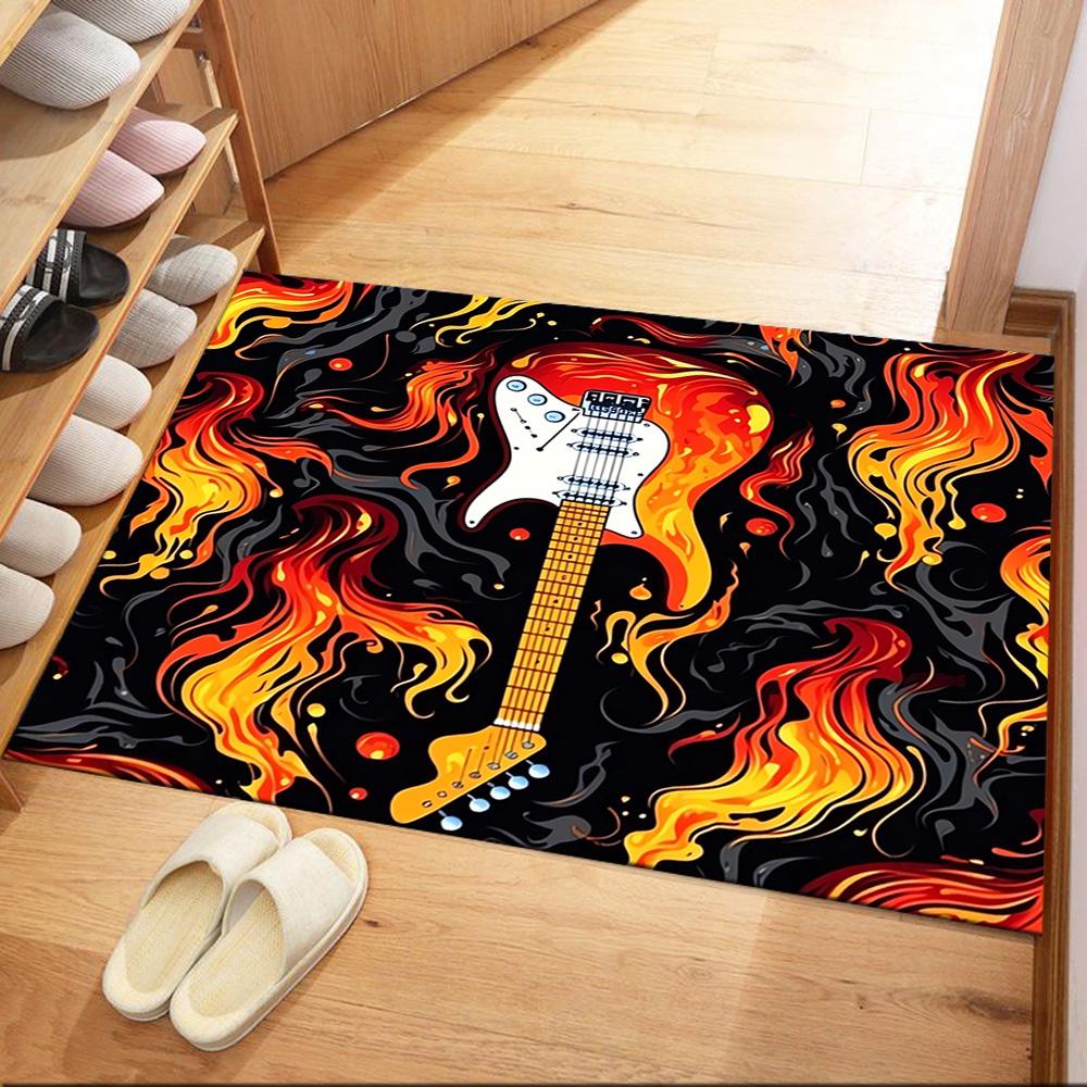 Fantasy Guitar Artwork Floor Mats for Living Room, Bedroom and Room Decoration Are Suitable for Gifts.