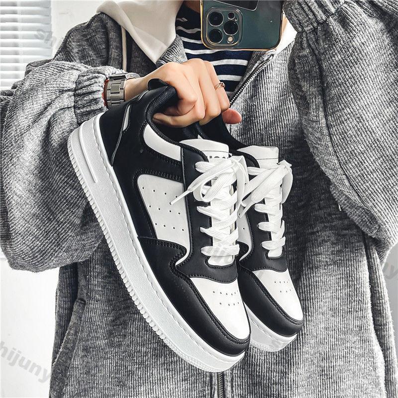 Fashion Men White Sneakers Autumn Fashion Breathable Outdoor Non Slip Running Shoes Comfortable Cross Tied Height Increase Casual Shoes