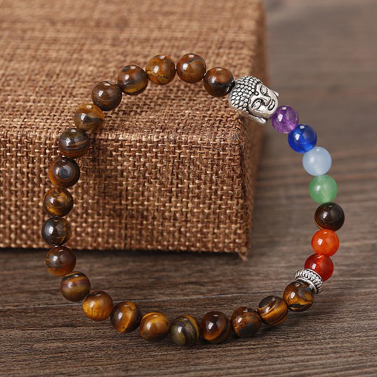 6Mm Natural Stone Green Dongling Agate Buddha Head Bracelet Jade