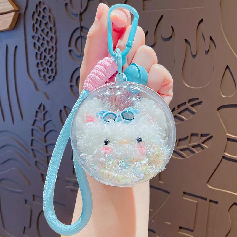 Cartoon Bobo Ball Plush Fashion Bunny Keychain Pendant Couple School Bag Keychain Doll Pendant Gift
