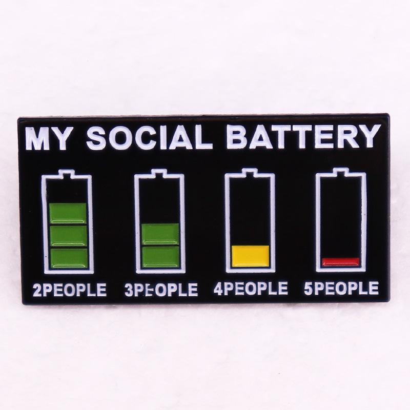 

Colorful Enamel Social Battery Pin чёрный