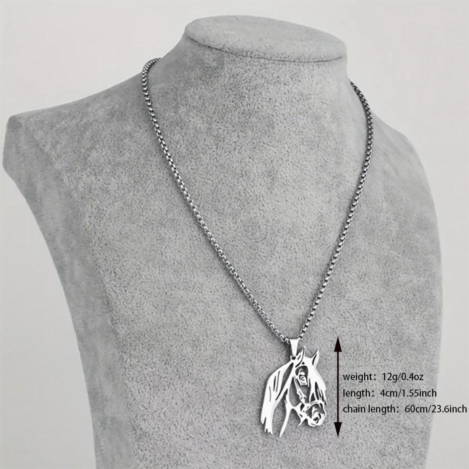 Horse Head Tang Grass Horse European and American Fashion Necklace Pendant