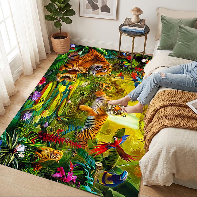 Tiger Jungle Living Room Nonslip Area Rug Soft Carpet For Bedroom Game Playroom Sofa Office Home Decor Doormat Christmas Gift C9302248