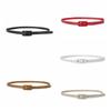 Slim Side Thin Waist Belt Korean Style Candy Color Waistband Adjustable PU Leather Belt  Party