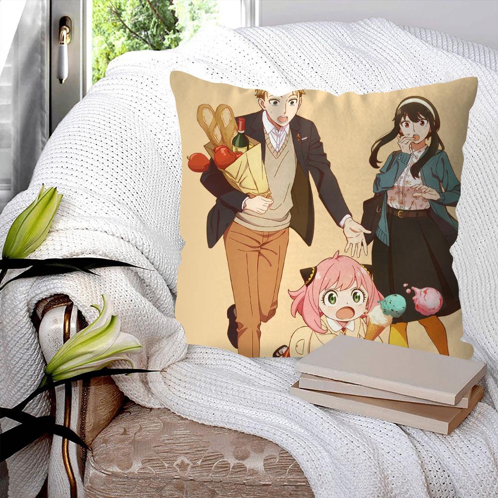 Spy X Family Animation Pillow Case Square Pillow Bedroom Sofa Leisure Comfort Cushion Car Living Room Home Decoration