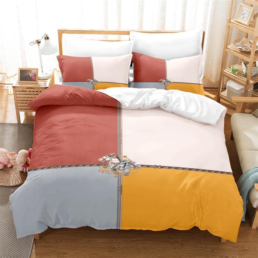 Europejski Styl Retro Mikrofibra Zestaw Pościeli Łóżko Dziecięce z Zamkiem Błyskawicznym Dekoracja Pokoju Pościel Łóżko Kołdra Puchowa 3 Części dla Nastolatków Dorosłych