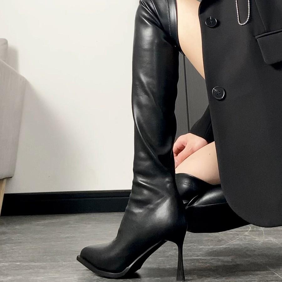 2025 Early Fall Boots Over Knee Boots Pointed High Heel Sexy Hottie Small Elastic Skinny Boots Women.