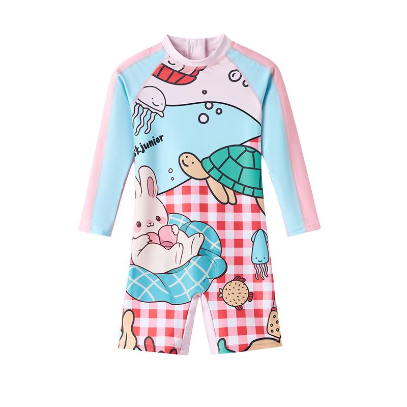 ASK JUNIOR Girls Printed One-Piece Sun-Protective Swimsuit 150