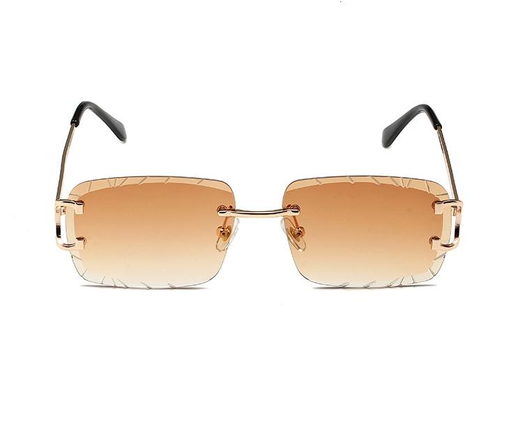 

Square rimless glasses Trend metal high-grade men s and women s sunglasses street shot sunglasses