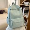 Schoolbag Korean Version Schoolbag Female Simple Style New Solid Color Japanese Backpack College Style Versatile Male Junior High School Student