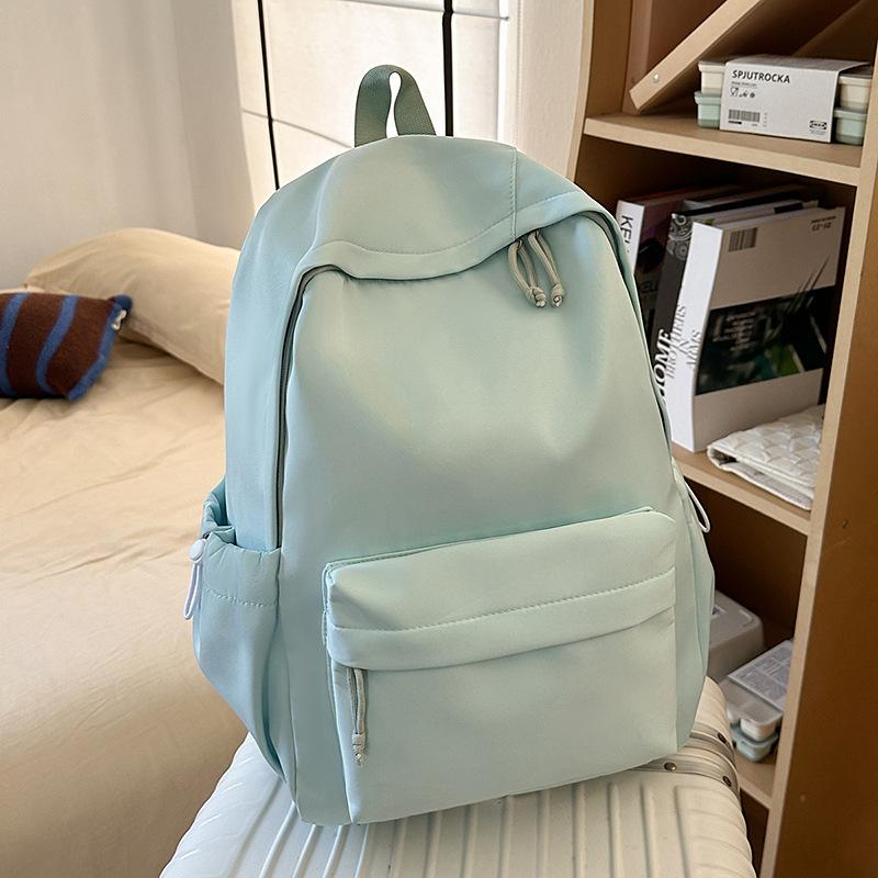 Schoolbag Korean Version Schoolbag Female Simple Style New Solid Color Japanese Backpack College Style Versatile Male Junior High School Student