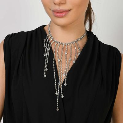European and American Popular Water Droplets and Soviet Necklaces Multi -layer Rhinestone Collarbone Chain Simple and Versatile Fashion Accessories