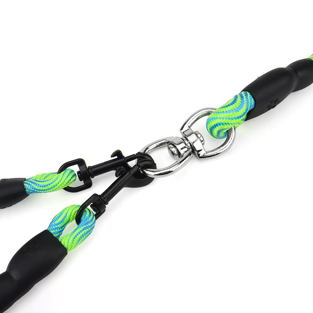 Nylon Double-headed Dog Leash Wave Pattern Walking Dog Rope  Medium Large Dogs
