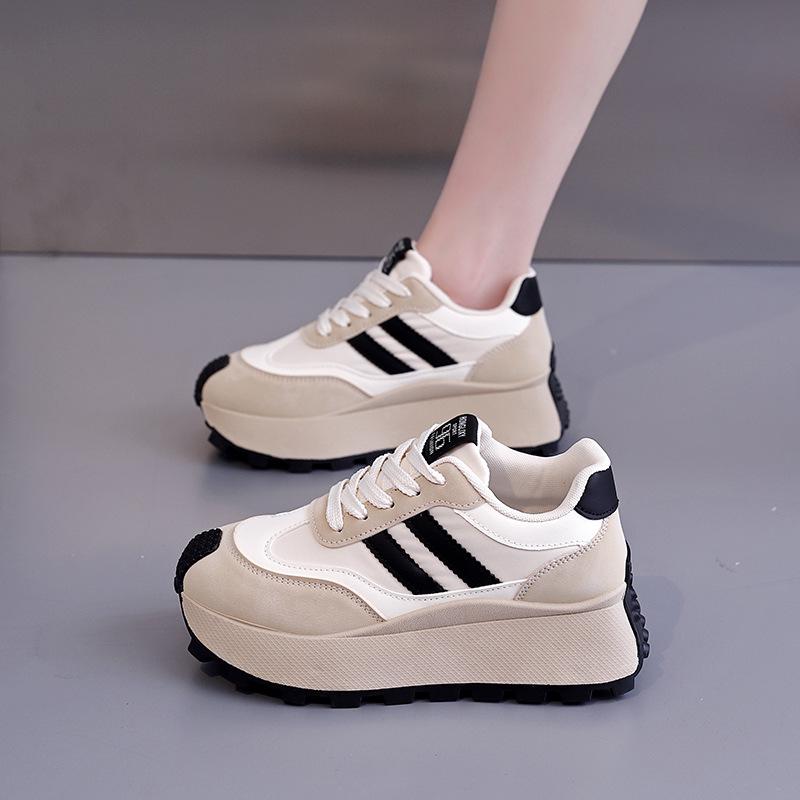 Women's Spring 2025 Thick-Soled White Sports Casual Shoes - HL-871-1, Korean Style Versatile Board Sneakers