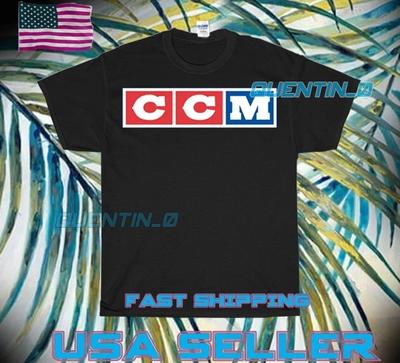 NUOVA Maglietta PREMIUM CCM HOCKEY EQUIPMENT LOGO T-Shirt DIVERTENTE UNISEX TAGLIA S-5XL