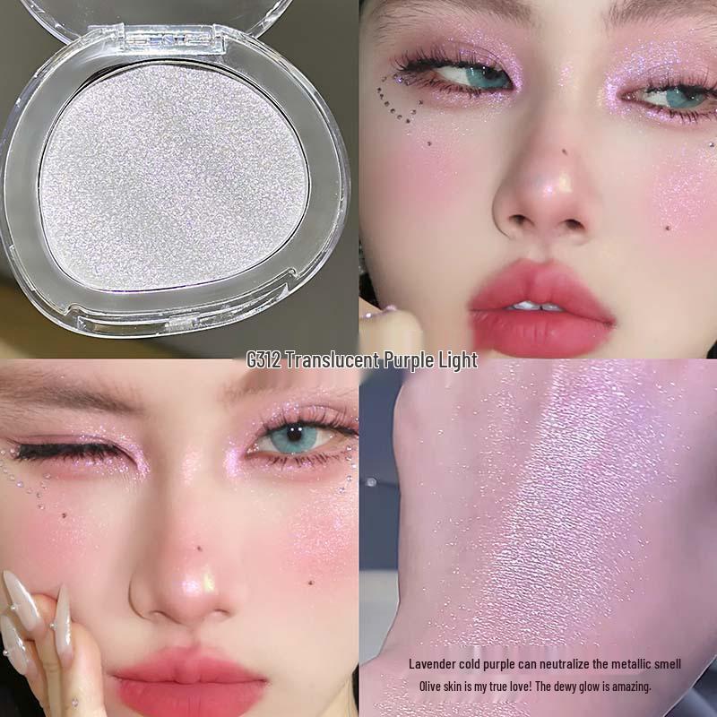 LUCKGO Light-Sensitive Highlighting Powder: Face Brightener & Contour with Fine Shimmer for Students.