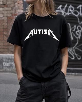 Autism Metal Rock Meme Tshirt Unisex Unisex Fashion Hip Hop Short Sleeve Fashion Harajuku Kawaii Tshirt Unisexs Y2K Clothing