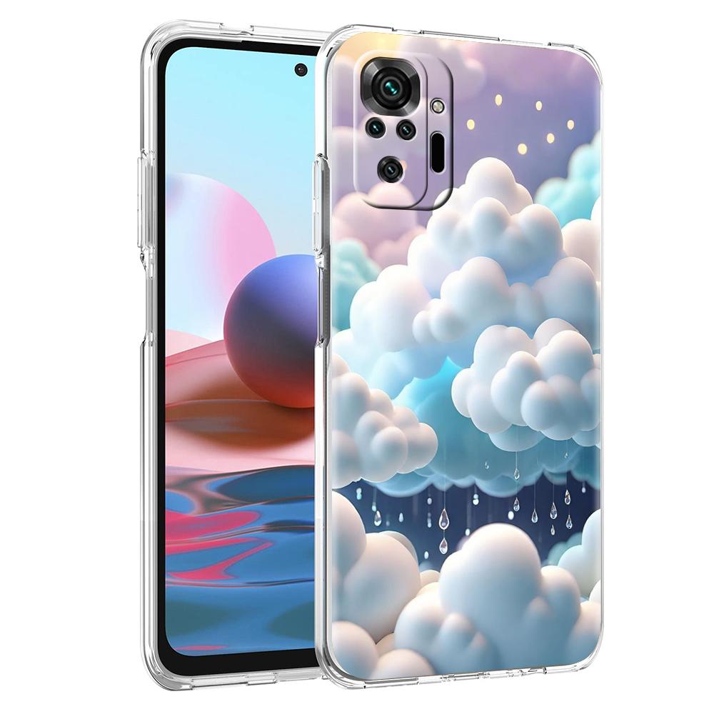 Transparent Phone Case for Redmi 13C 12C 10C Note 13 12 11 11T K40 Gaming Plus Pro 4G 5G Soft TPU Cover Shell Cute Cloud Capas