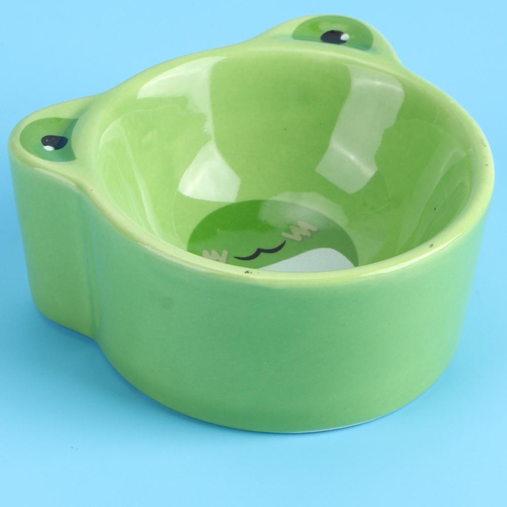 Cartoon Animal Shape Food Water Feeding Bowls Ceramic Bowl for Small Animals Pet Feeding SuppliesFrog