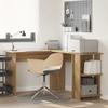 L Shaped Desk with Shelf Artisan Oak Finish 140 X 113.5 X 75 Cm