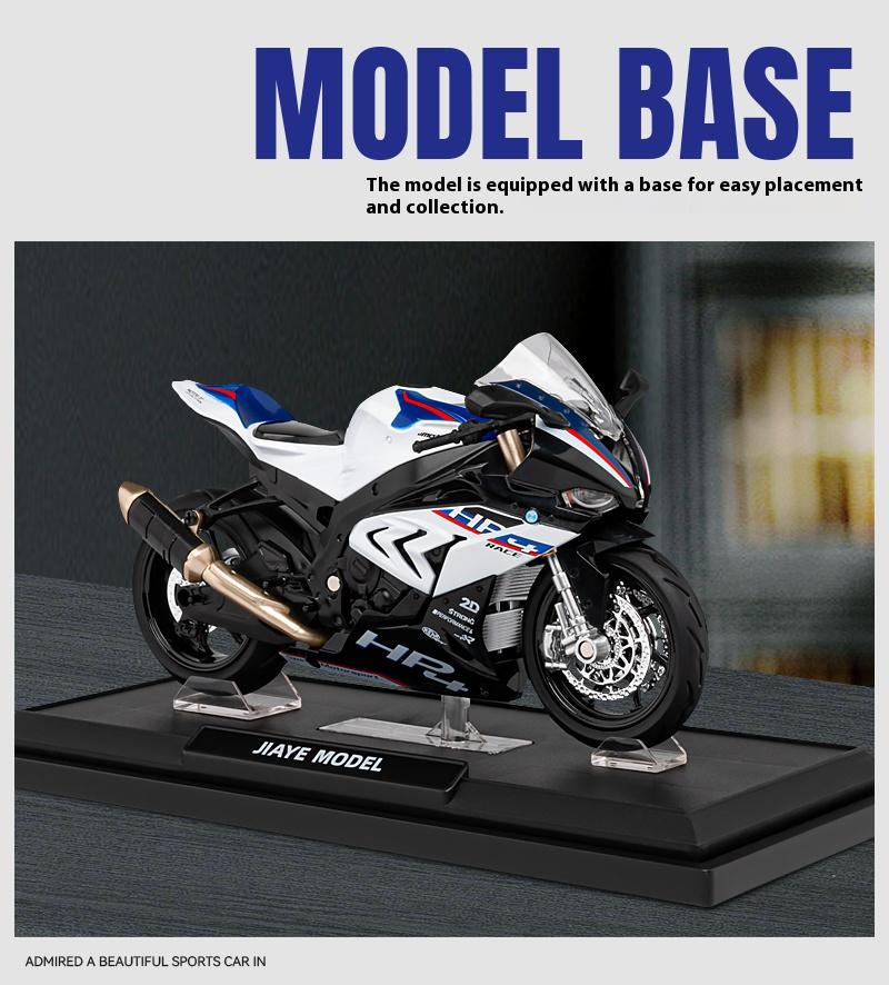1/12 BMW HP4 Motorcycle Model Metal Die Cast Locomotive Model Simulation Light Collection Ornament Boy Gift