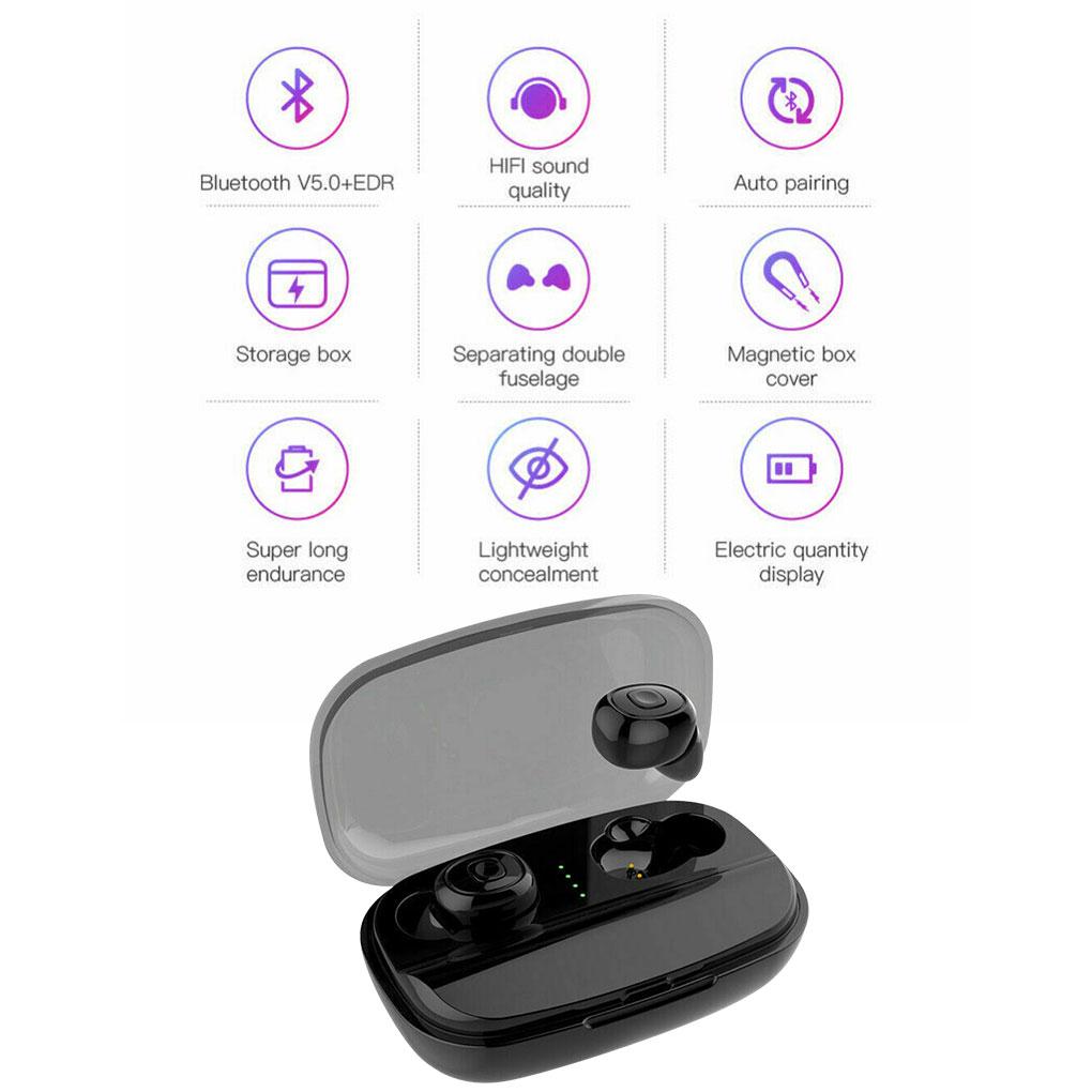 Wireless Earphone Bluetooth 5.0 Binaural Stereo Hi-fi Sports Headphone Portable Mini Headset