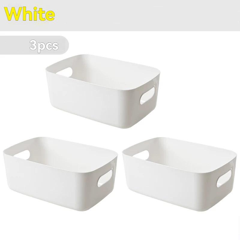 

3 шт. Настольный ящик для хранения, Пластиковый органайзер для косметики, Бытовая корзина для хранения мелочей, Коробка для организации вещей в общежитии и на кухне S