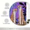Cheetah Shower Curtain – Two Cheetahs In Love, Purple Blue Foliage Art, 70.8X70.8In, Fade-Resistant, Includes Hooks